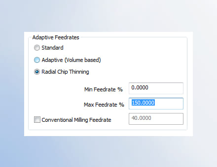 Erweiterte Vorschubraten