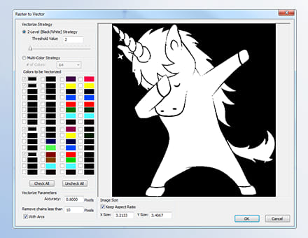 Skizze, Foto oder Bildkonvertierung von Raster zu Vektor