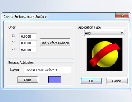 Prägung von einer Oberfläche / vom Körper